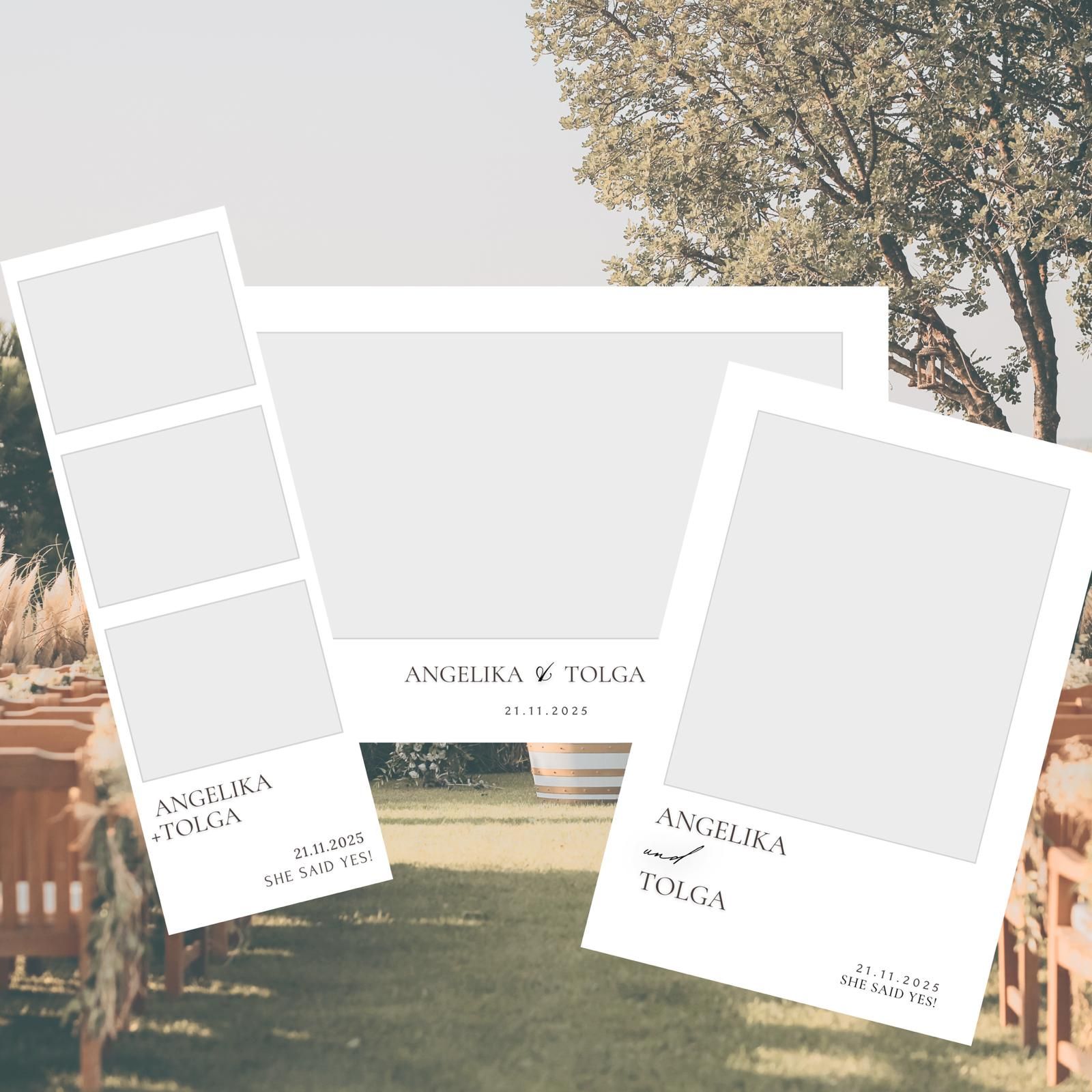 Fotobox Layout für Hochzeit – Elegantes Design mit personalisierten Details
