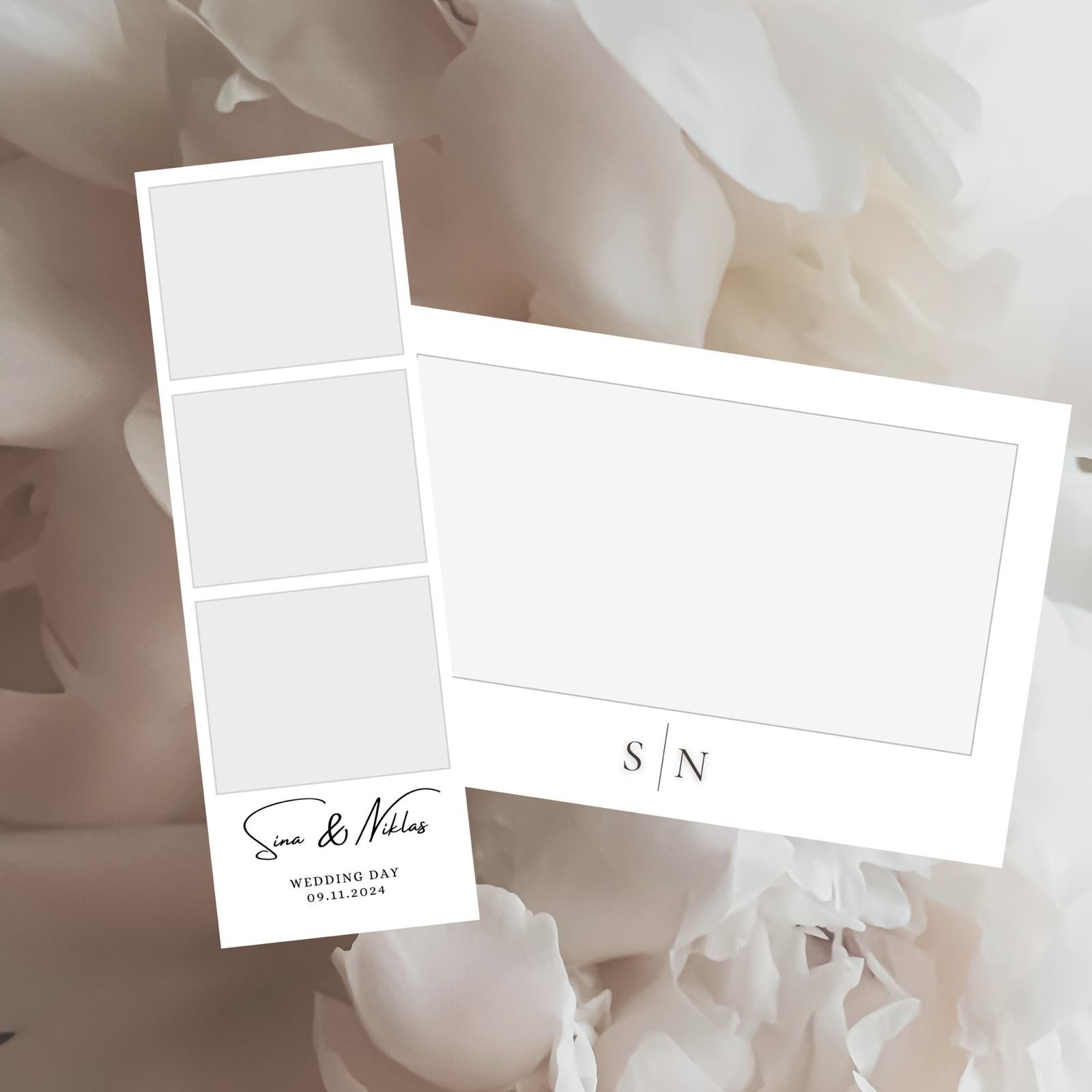 Fotobox Hochzeits-Layout – Personalisiertes Design mit Initialen und Datum